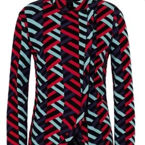 Emporio Armani Red and Blue Patterned Cardigan